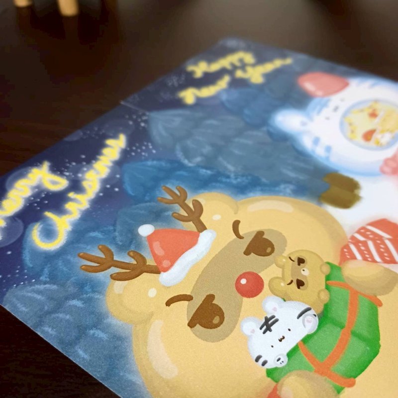爆爆熊馴鹿屋、美吉熊雪屋 - 聖誕明信片 - 系列5、系列6 - 卡片/明信片 - 紙 藍色