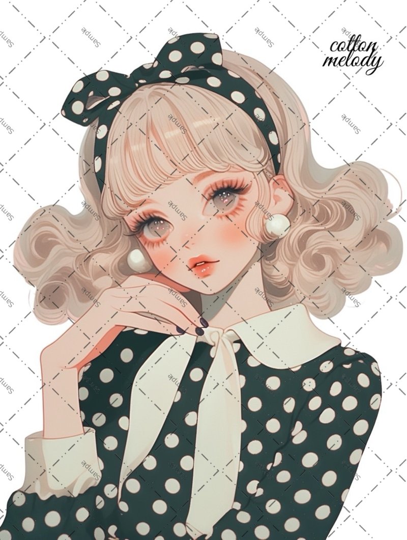 original sticker no.2045 人物ステッカー オリジナルステッカー オリジナル人物ステッカー 装飾ステッカー cotton melody - 貼紙 - 紙 