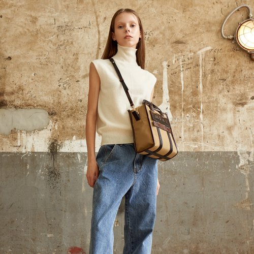 Camille Maple 3Way Tote Bag (HD Nylon + ITALY Cow Leather