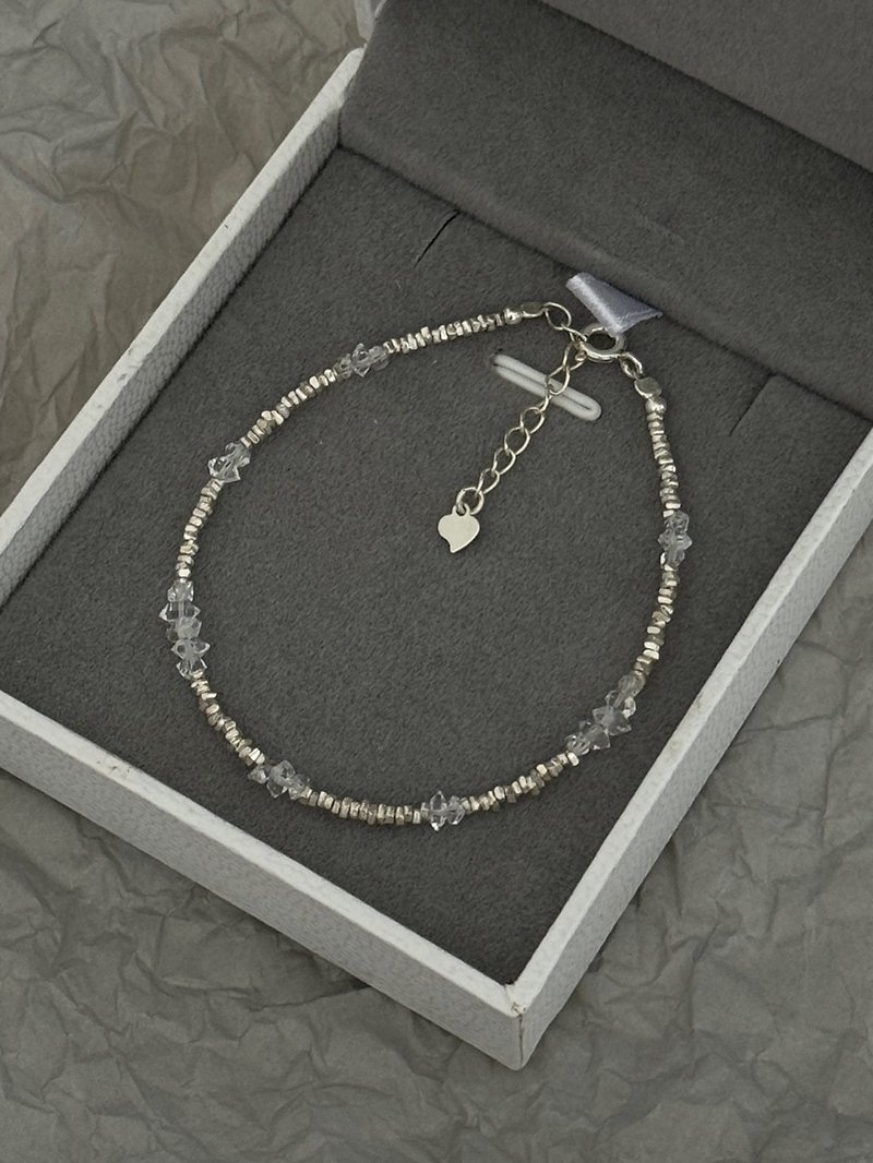 Stone broken silver sterling Silver bracelet sparkling diamond - Bracelets - Sterling Silver 