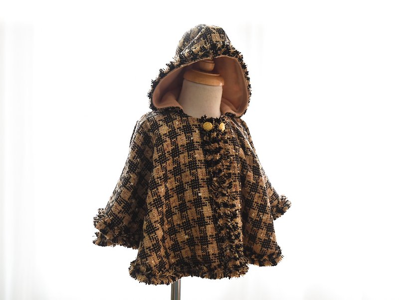 Small fragrance cloak - เสื้อแจ็คเก็ต - ผ้าฝ้าย/ผ้าลินิน สีนำ้ตาล