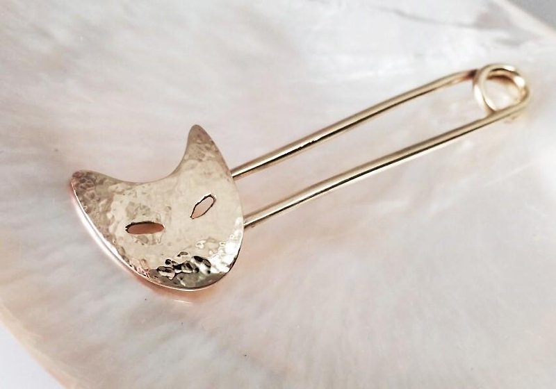 Cat ☆ brass stall pin - เข็มกลัด - โลหะ สีทอง