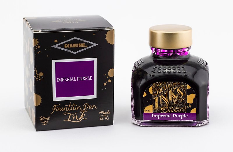 Diamine Imperial Purple fountain pen ink - 墨水/鋼筆墨水 - 玻璃 紫色