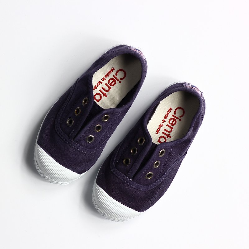Spanish national canvas shoes CIENTA children 's shoes wash the old dark purple incense shoes 70777 35 - Kids' Shoes - Cotton & Hemp Purple