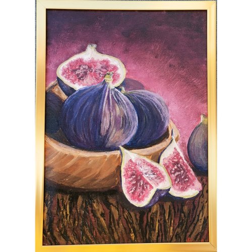 RinaArtSK 無花果靜物原創框牆藝術廚房繪畫 RinaArtSK 設計