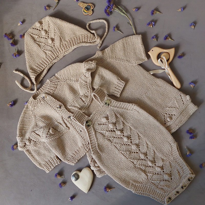 Knit baby cotton set - จานเด็ก - ผ้าฝ้าย/ผ้าลินิน สีใส
