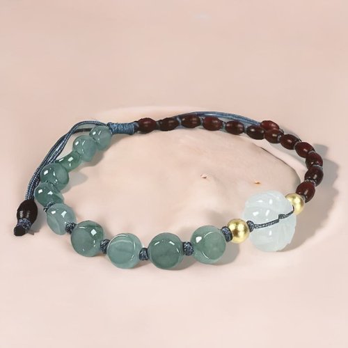 瓔珞珠寶盒 E.L.Jewelry Box 冰種藍水翡翠花朵編織手鍊 | 天然A貨翡翠 | 送禮
