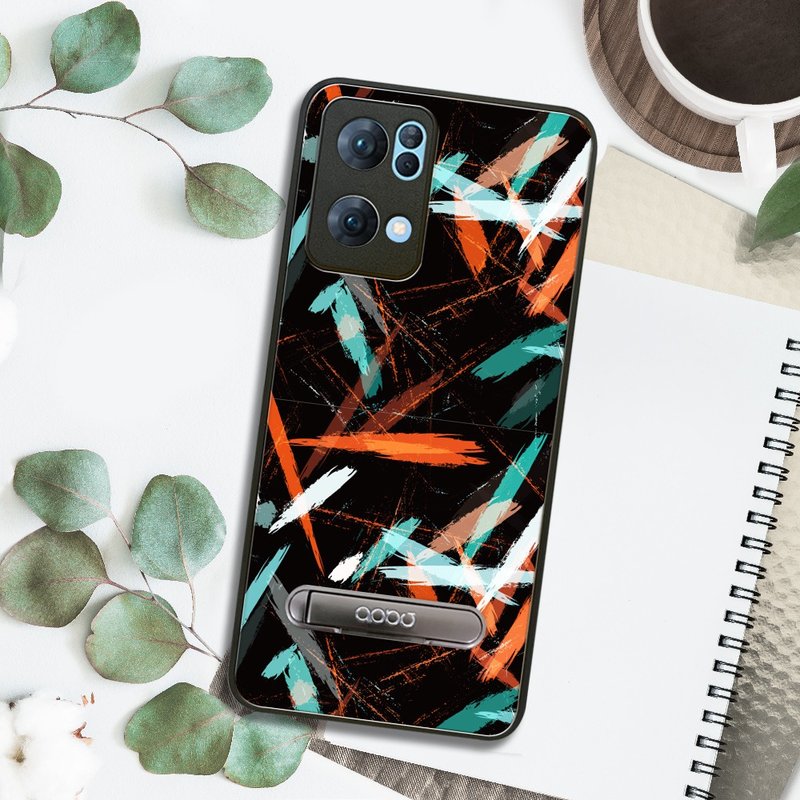 apbs OPPO Reno7 5G 全系列 減震立架手機殼-科幻塗鴉 - 手機殼/手機套 - 其他材質 多色