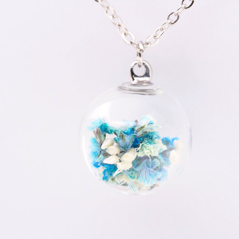 「OMYWAY」Dried Flower Necklace - Glass Globe Necklace 1.4cm - Chokers - Glass 