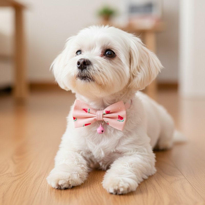 Watermelon Bow Pet Accessory Collar for Cats and Small Dogs - ปลอกคอ - ผ้าฝ้าย/ผ้าลินิน สึชมพู
