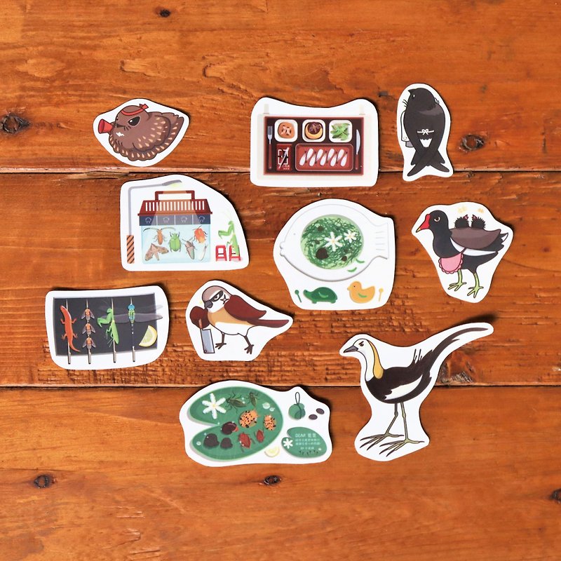 Bird Sticker B | Bird Parents and Little Birds - Stickers - Paper Multicolor