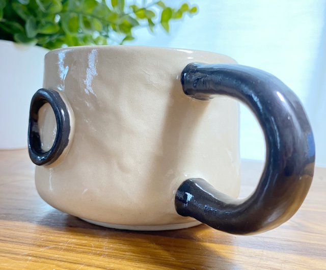 Cute cloud-shaped handmade ceramic mug. - Shop cher's pottery Cups - Pinkoi