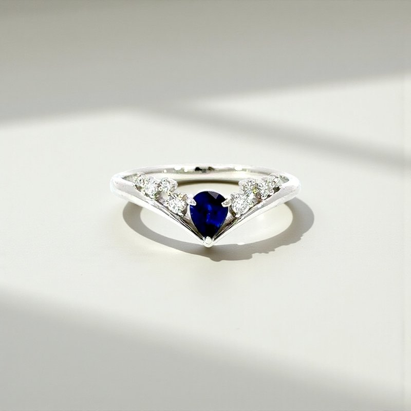 頂級鉑金 天然藍寶石戒指 - 戒指 - 貴金屬 