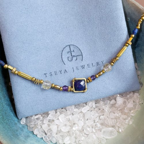 TSEYA JEWELRY 化解水逆 ∣ 青金石 金髮晶 水晶手鍊