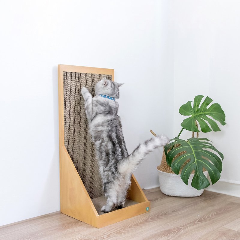[Ange Home] Bidong Cat Scratch Board (Original Wood Color) Free Pure Natural Wood Tianliao - อุปกรณ์แมว - กระดาษ สีกากี