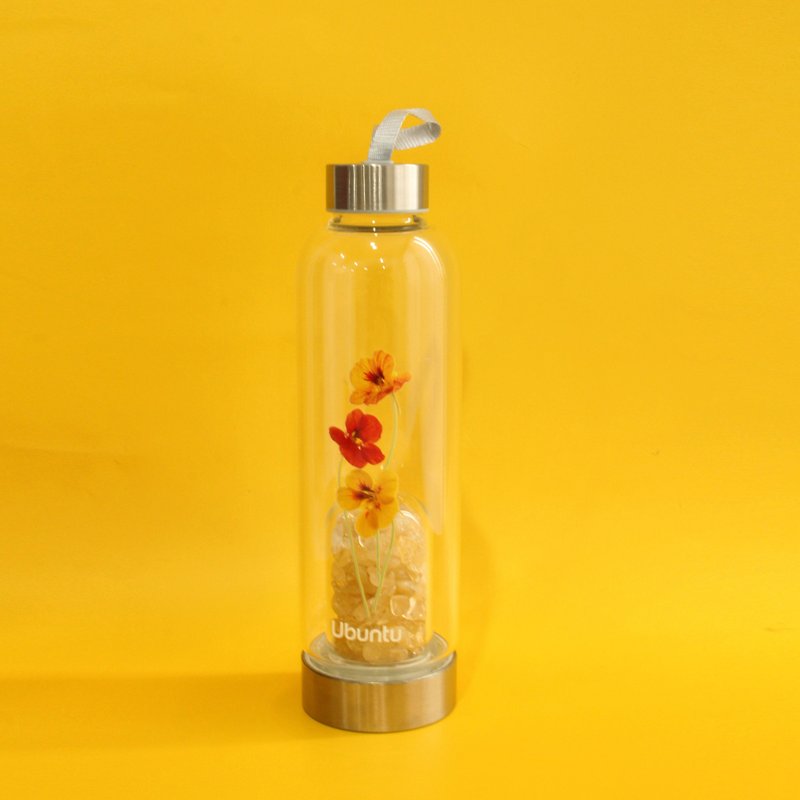 UBUNTU 水晶水瓶 | 神秘之花 | 旱金蓮 | 讓水回到 最原始的狀態 - 水壺/水瓶 - 玻璃 藍色