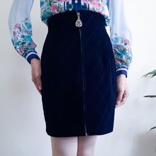 SMALL - DOLCE & GABBANA シルクスカート ブルー フリル ミニ