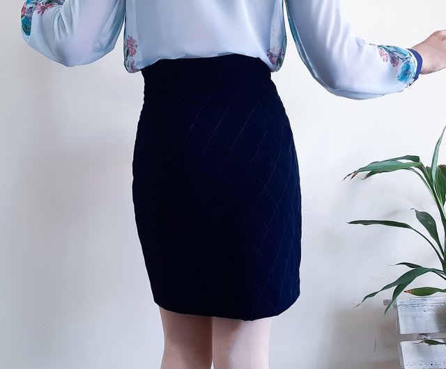 Navy blue zipper pencil skirt best sale