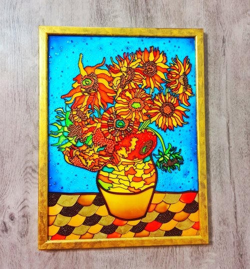 ゴッホ ひまわり ステンドグラス Glassmasters グラスマスターズ ゴッホ ひまわり ステンドグラス Glassmasters グラスマスターズ