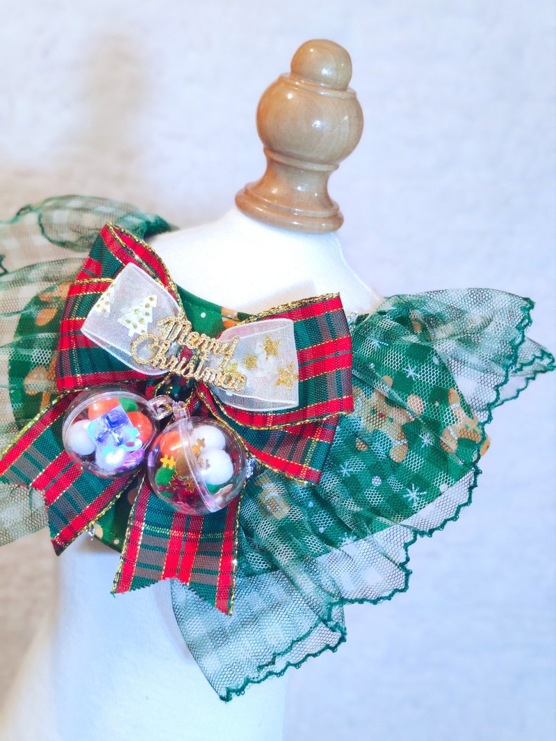 聖誕 薑餅人Ginger bread 耶誕節 xmas Ball 寵物圍巾/頸飾 - 項圈/牽繩 - 棉．麻 綠色