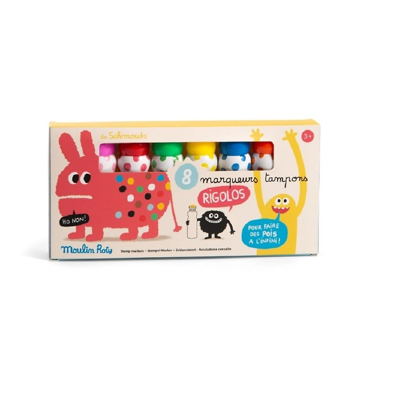 フランスのムーラン・ロティ 面白くて奇妙なドット ブラシ (8 色) - 知育玩具・ぬいぐるみ - プラスチック 多色