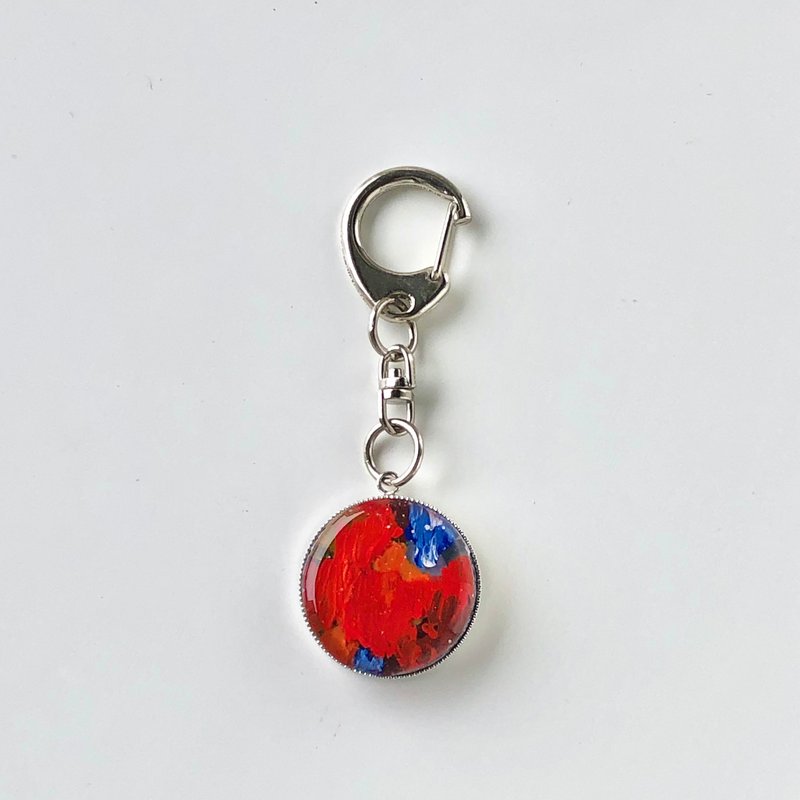 Red resin art key ring【The poem of Tsubaki】 - ที่ห้อยกุญแจ - เรซิน สีแดง