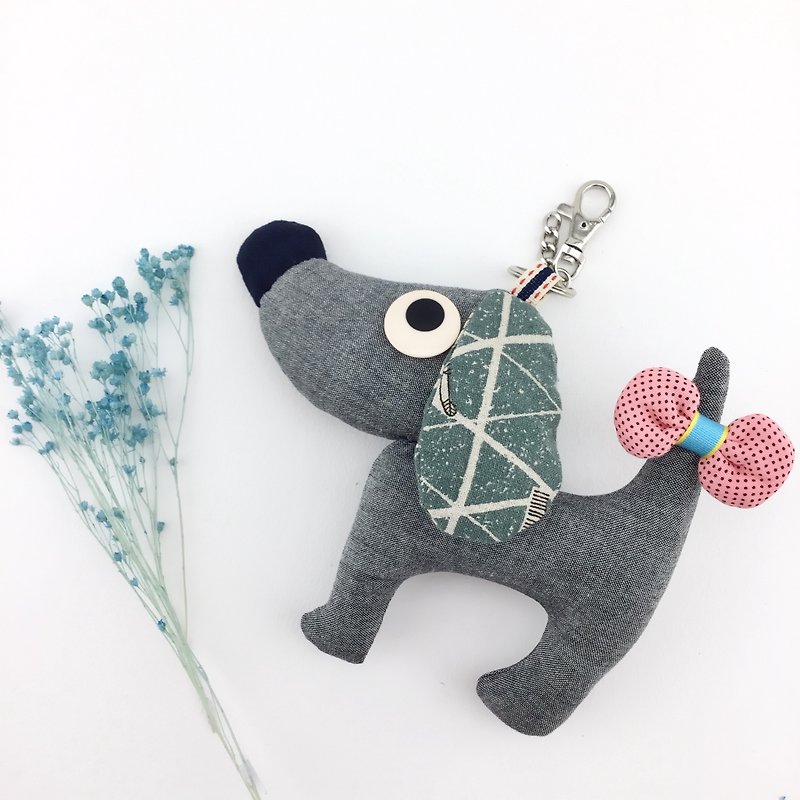 Wang ~ bag charm / decoration with a bow tied at the tail - Charms - Cotton & Hemp 