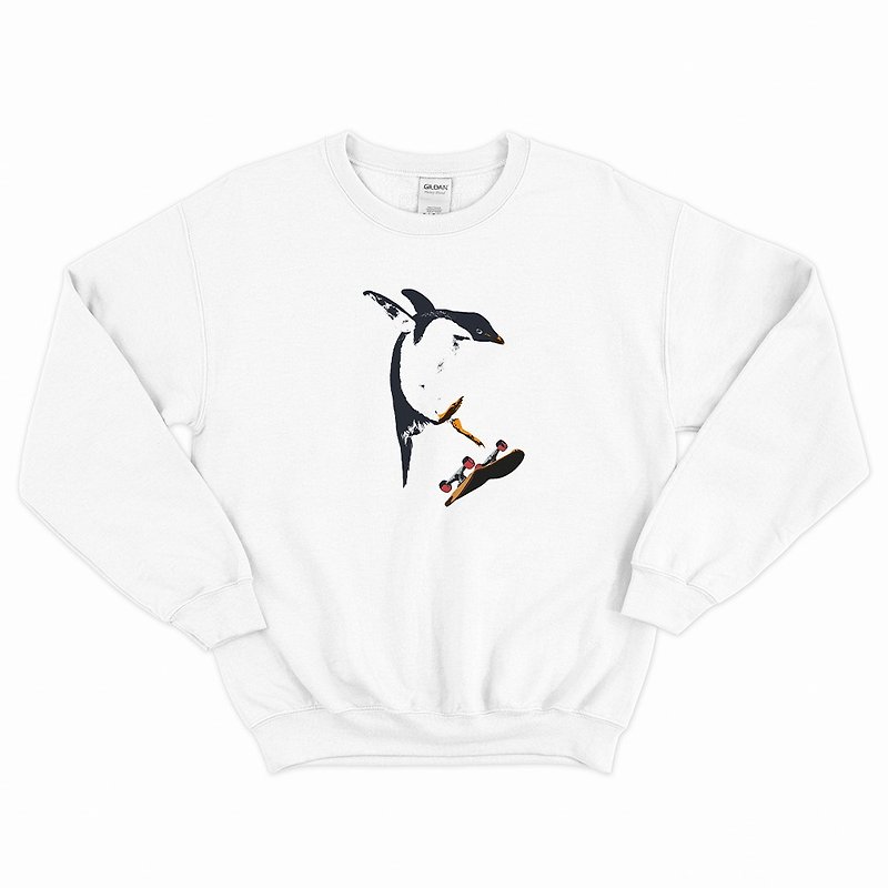 Casual sweatshirts / SK8 Penguin - Men's T-Shirts & Tops - Cotton & Hemp White