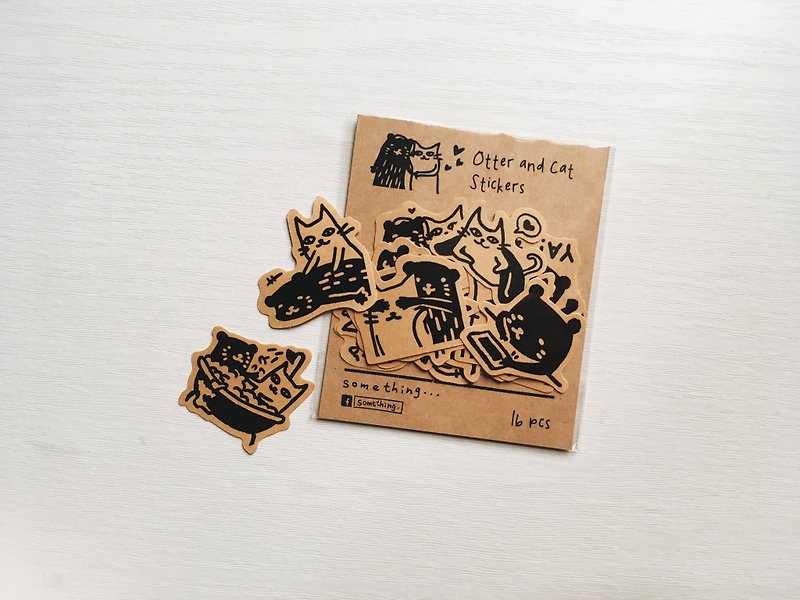 Otter&Cat - Love Sticker - สติกเกอร์ - กระดาษ สีกากี