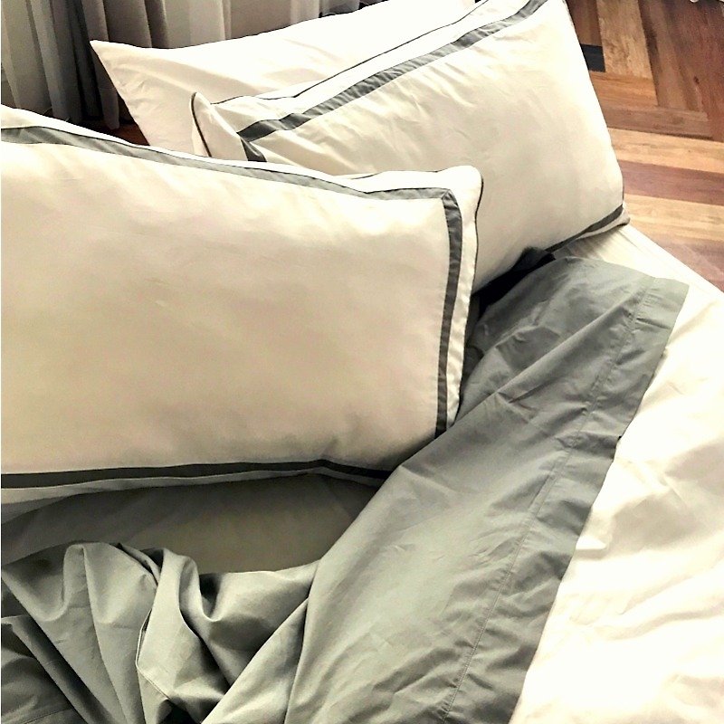枕カバー_オーガニックコットン100％枕カバー_カラーブロック/パリノート - 寝具 - コットン・麻 多色