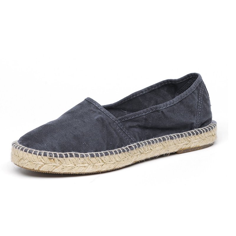 Spanish handmade canvas shoes / 325E espadrilles slippers / men's / 601 washed iron gray - Men's Casual Shoes - Cotton & Hemp Gray