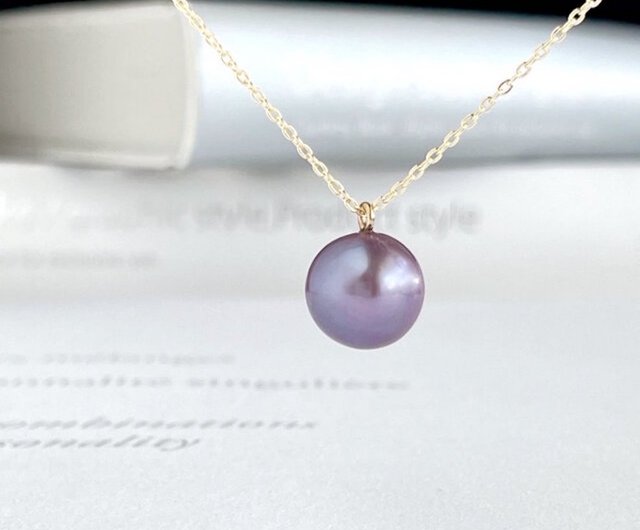 エジソンパール 淡水パール セミラウンド グレープカラーの