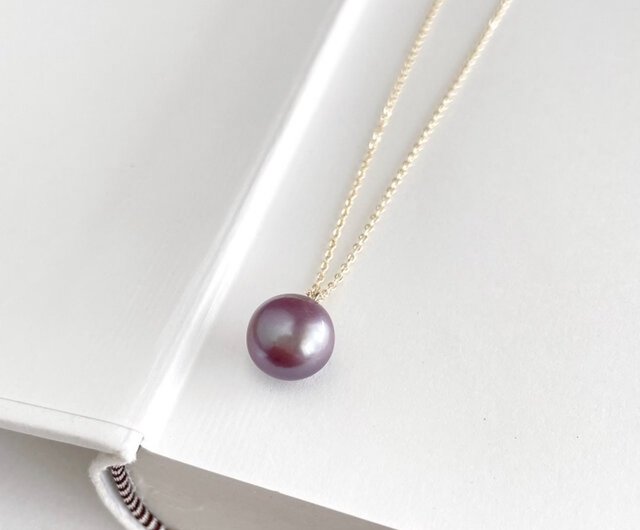 エジソンパール 淡水パール セミラウンド グレープカラーの