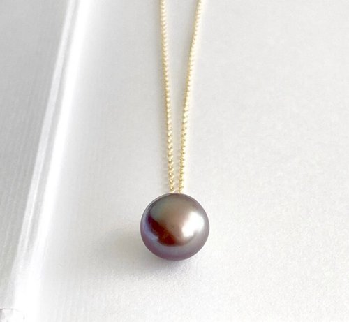 エジソンパール 淡水パール セミラウンド グレープカラーの