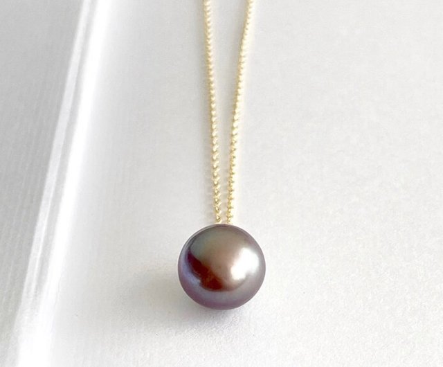 本真珠 淡水エジソンパールネックレストップ 3粒PT577+L856まとめ エジソンパール 淡水パール セミラウンド グレープカラーの