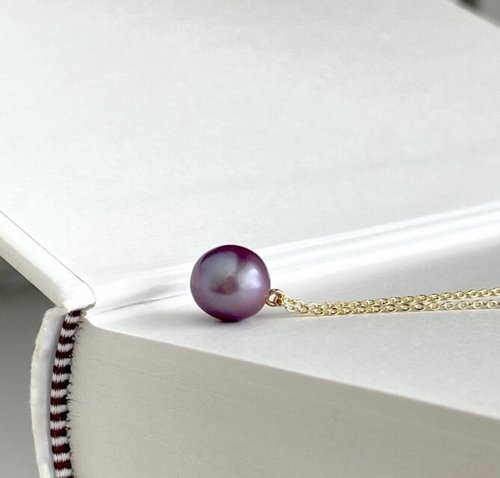 エジソンパール 淡水パール セミラウンド グレープカラーの