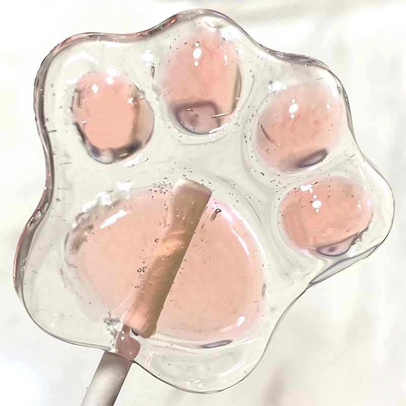 【Crystal-like Lollipop】cute paw-PEACH - ขนมคบเคี้ยว - อาหารสด สีใส