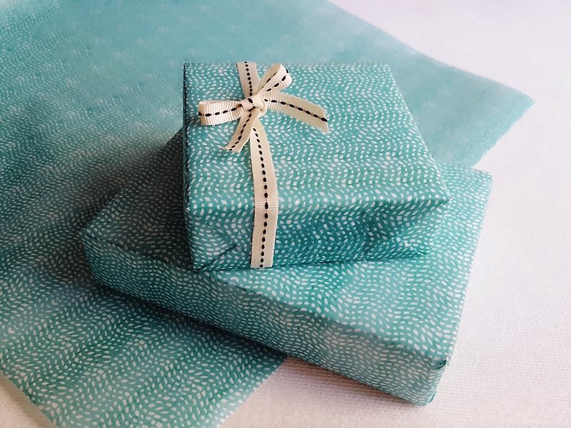 Checker Teal Wrapping Paper - วัสดุห่อของขวัญ - กระดาษ 