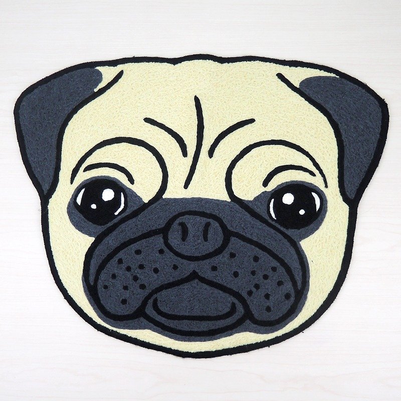 寵物狗大頭系列 巴哥毛線地毯 63x50cm  地墊 其他尺寸請另外詢問 - 擺飾/家飾品 - 聚酯纖維 