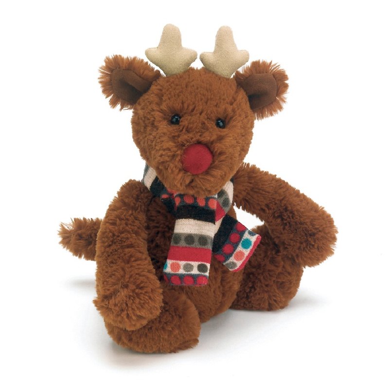 Jellycat 28cm Bashful Reindeer 聖誕麋鹿 - 玩偶/公仔 - 聚酯纖維 咖啡色