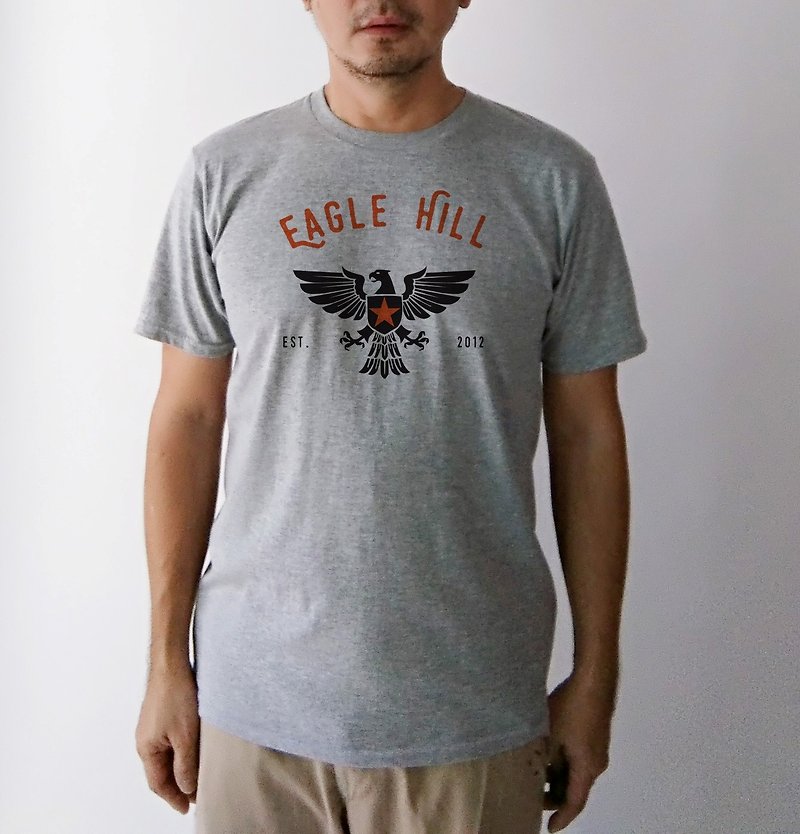 Eagle Hill-Unisex T-shirt ,Sport Grey,Eagle Tee,Logo Illustration Season T-shirt - เสื้อฮู้ด - ผ้าฝ้าย/ผ้าลินิน สีเทา