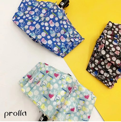 Prolla 保羅拉精品雨傘 Prolla可愛金絲雀自動折傘 超潑水 抗UV 晴雨傘 緩衝收合童傘安心