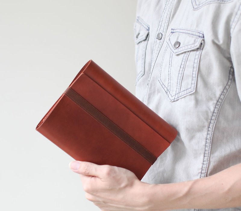 A6 brown refillable leather journal/notebook - สมุดบันทึก/สมุดปฏิทิน - หนังแท้ สีน้ำเงิน
