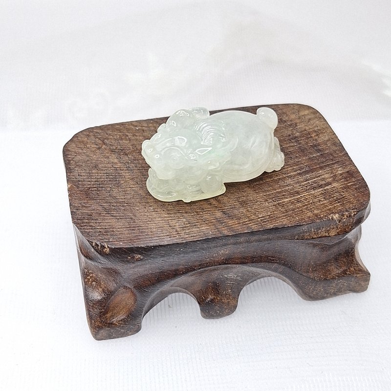 Bingrunqing water hand-carved dragon turtle pendant | natural Burmese jade A grade jadeite - สร้อยคอ - หยก 