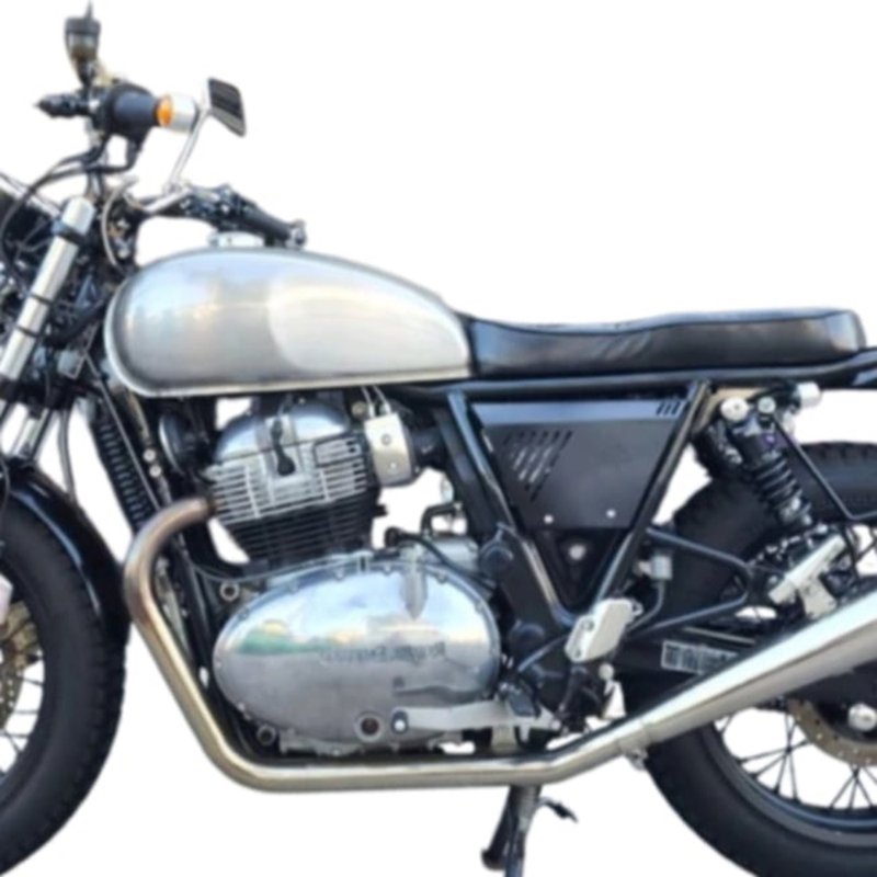 Royal Enfield side Panel cover plate for Interceptor,GT 650, stainless - 皮件/皮革 - 不鏽鋼 黑色