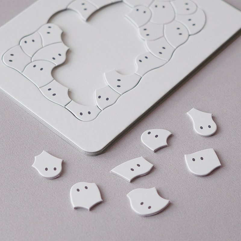 小鬼拼圖 SHIRO – obakepuzzle white - 拼圖 - 紙 白色