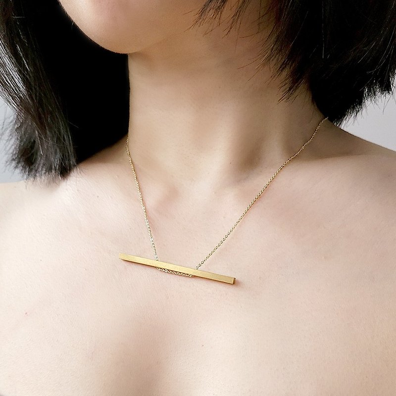 n028- Bronze necklace - สร้อยคอ - ทองแดงทองเหลือง สีทอง