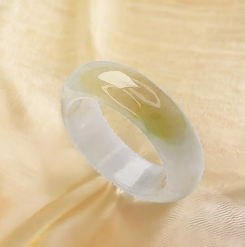 [Seeking fate] Three-color jade ring ring | International size 13 | Natural Burmese jade A grade jadeite - General Rings - Jade Multicolor