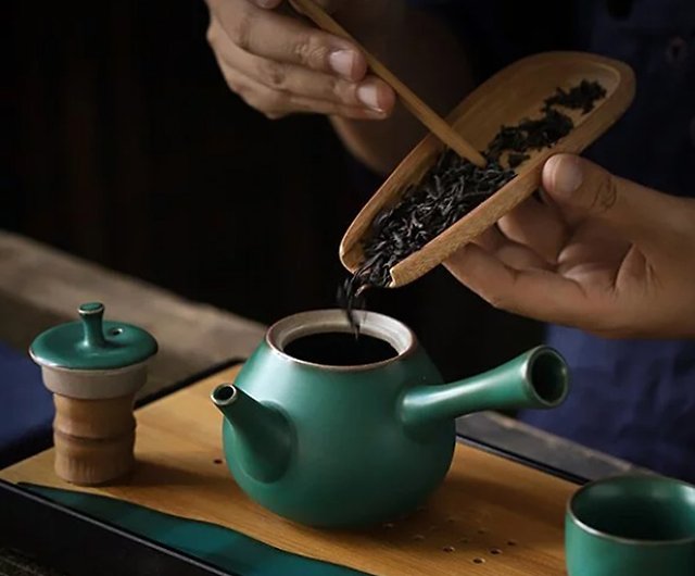 品藏尚岩粗陶墨綠茶藝日式茶具組- 設計館哎喔生活雜良茶壺/茶杯/茶具