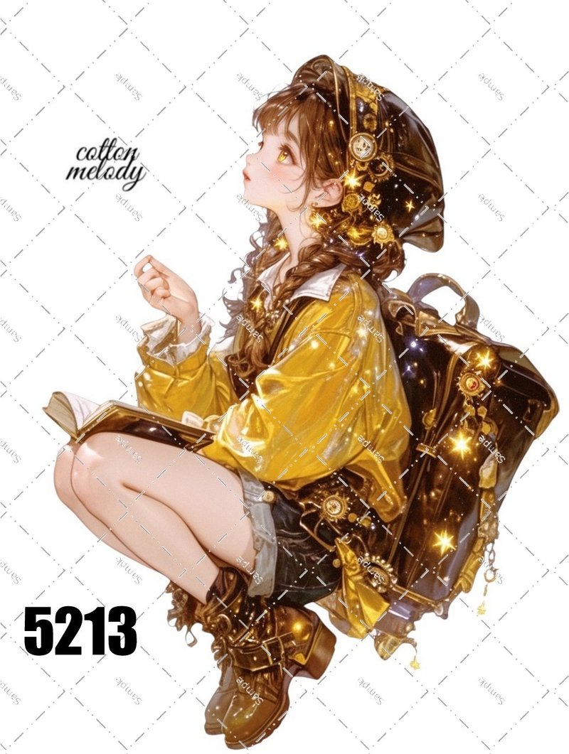 original sticker no.5213 人物ステッカー オリジナルステッカー オリジナル人物ステッカー 装飾ステッカー cotton melody - 貼紙 - 紙 